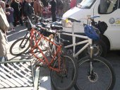Imagen de tres bicicletas Tandem, que participaron en el Pavo´06